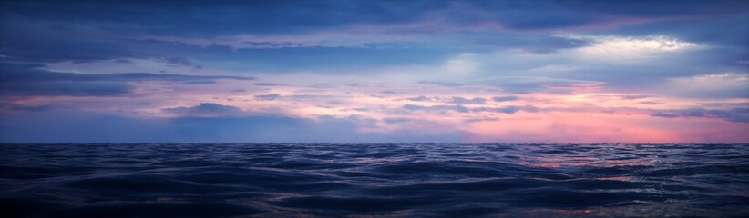 Fototapeta na wymiar Great sunset landscape with ocean and sky.