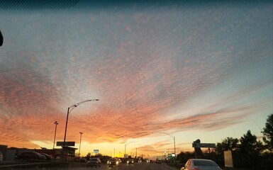 sunset over the city