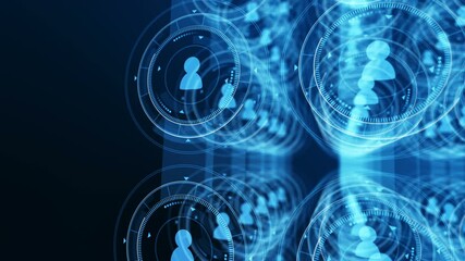 Network community with connected people. Social media concept. Person icon. Loop animation. Digital technology design with social connection. - Powered by Adobe