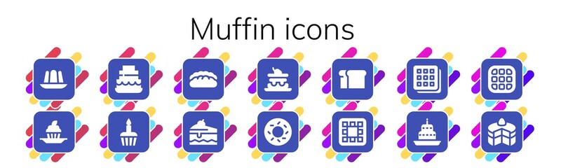 Modern Simple Set of muffin Vector filled Icons