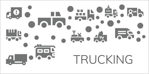 Modern Simple Set of trucking Vector filled Icons
