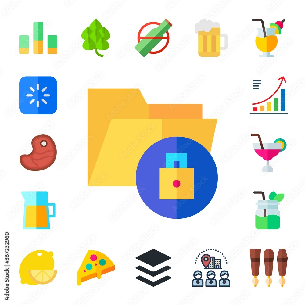 Sticker bar icon set