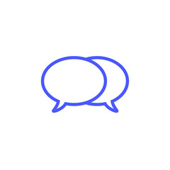 blue speech bubble vector icon