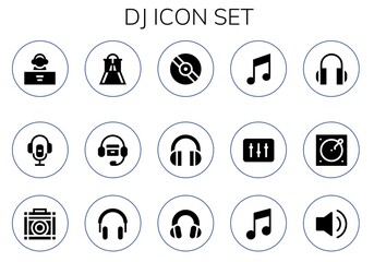 Modern Simple Set of dj Vector filled Icons