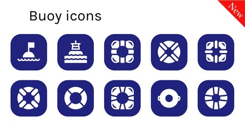 Modern Simple Set of buoy Vector filled Icons