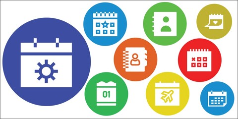 agenda icon set