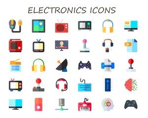Modern Simple Set of electronics Vector flat Icons
