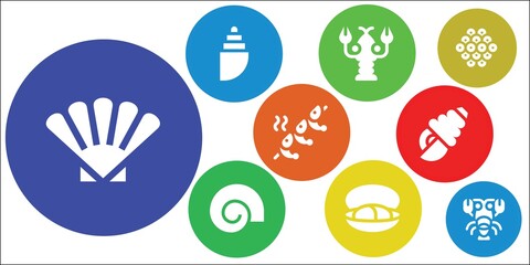 Fototapeta premium oyster icon set