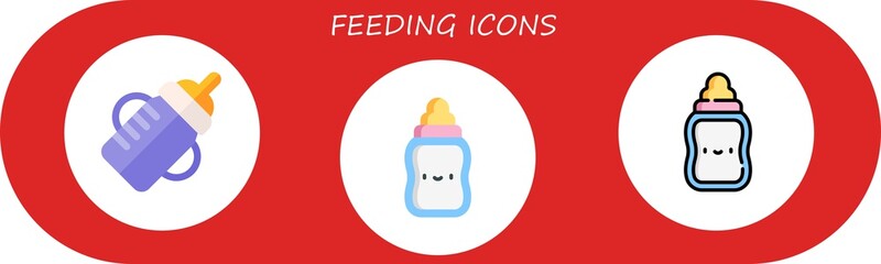 Modern Simple Set of feeding Vector flat Icons