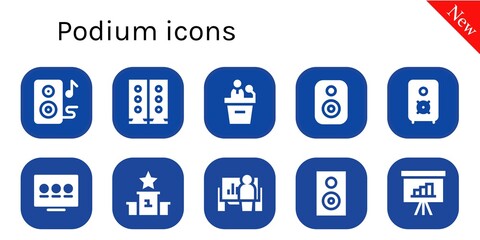 podium icon set