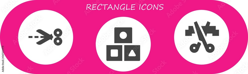 Poster Modern Simple Set of rectangle Vector filled Icons