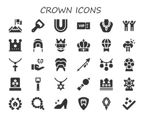 Modern Simple Set of crown Vector filled Icons
