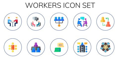 Modern Simple Set of workers Vector flat Icons