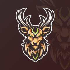 Deer e-sports team logo template