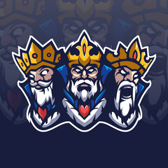 Three King e-sports team logo template