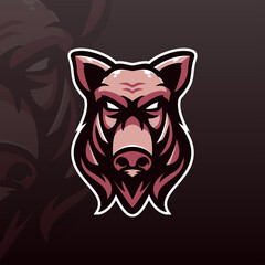 Pig e-sports team logo template