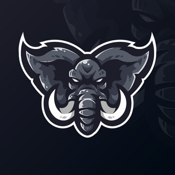 Elephant e-sports team logo template
