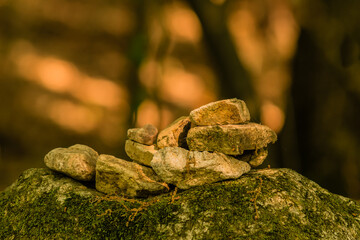 Small stones stacked on top of each other