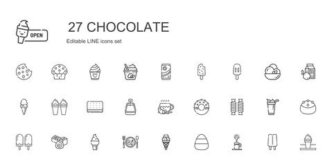 chocolate icons set
