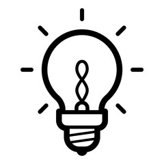 Lightbulb Innovation Idea Flat Icon Isolated On White Background