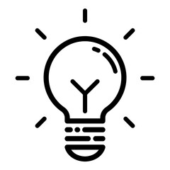Lightbulb Innovation Idea Flat Icon Isolated On White Background