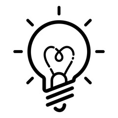 Lightbulb Innovation Idea Flat Icon Isolated On White Background