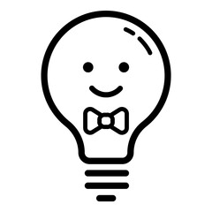 Lightbulb  Emoji Flat Icon Isolated On White Background