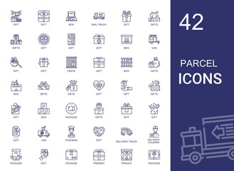 parcel icons set