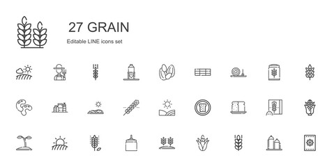 grain icons set