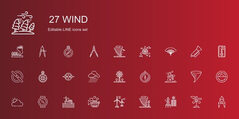wind icons set