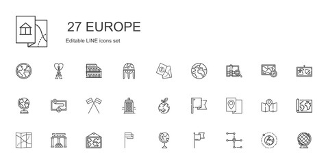 Fototapeta na wymiar europe icons set