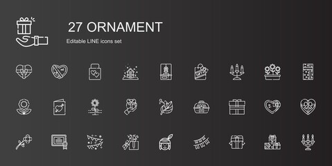 ornament icons set