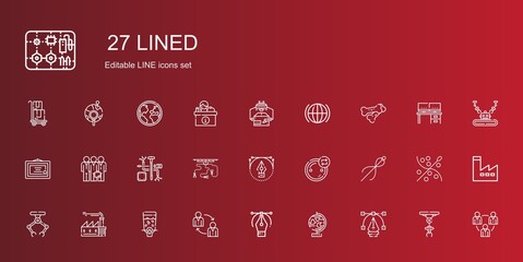 lined icons set