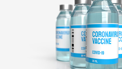 vaccine covid 19 for medical content 3d rendering.