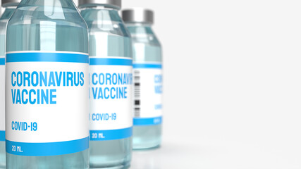 vaccine covid 19 for medical content 3d rendering.