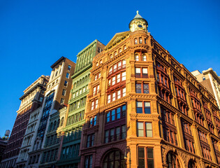 Fototapeta premium classic brick building facades in New York downtown on Broadway