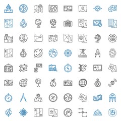 geography icons set