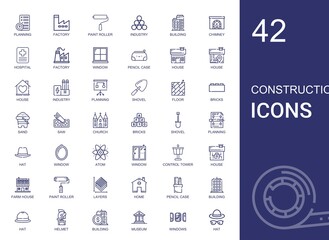 construction icons set