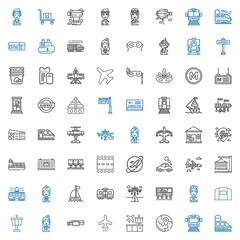 airplane icons set