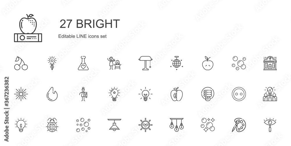 Poster bright icons set