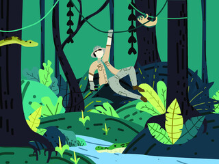 illustration, website, web, template, vector, page, flat, landing, banner, concept, background