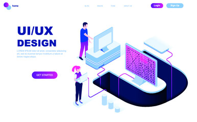 illustration, website, web, template, vector, page, flat, landing, banner, concept, background