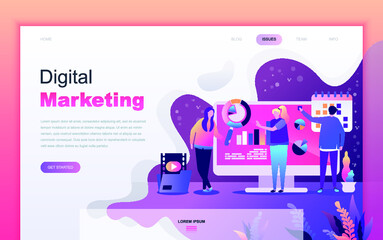 illustration, website, web, template, vector, page, flat, landing, banner, concept, background