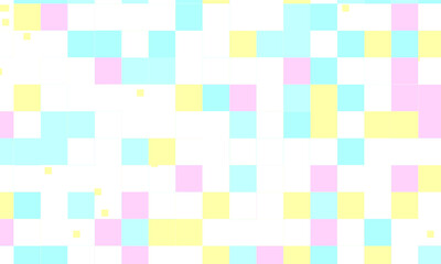 Abstract square pixel mosaic colorful background geometric seamless pattern in pastel colors. 8 bit
