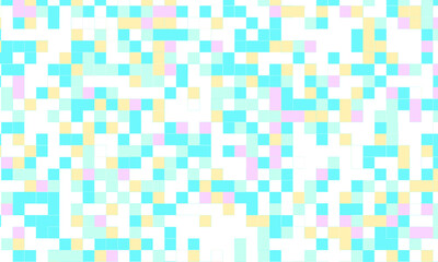 Abstract square pixel mosaic colorful background geometric seamless pattern in pastel colors. 8 bit