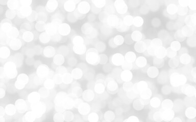 White and silver blur abstract background with bokeh lights for background and wallpaper Christmas.
