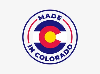 Foto op Canvas "Made in Colorado" vector icon. Illustration with transparency, which can be filled with white, or used against any background. State flag encircled with text and lines. © Tom
