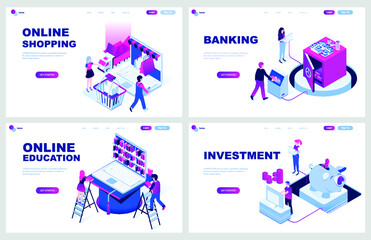 illustration, website, web, template, vector, page, flat, landing, banner, concept, background