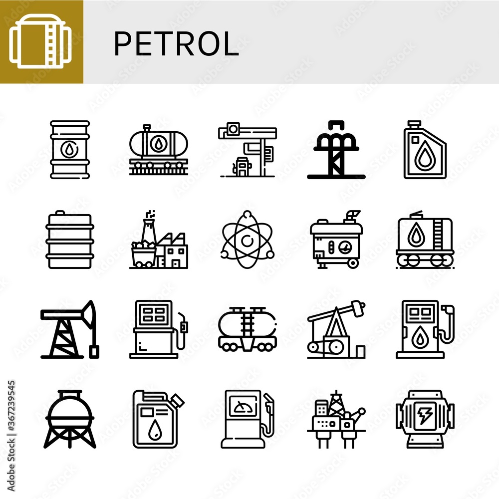 Wall mural set of petrol icons