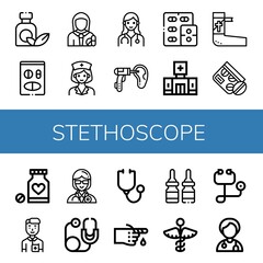 stethoscope icon set